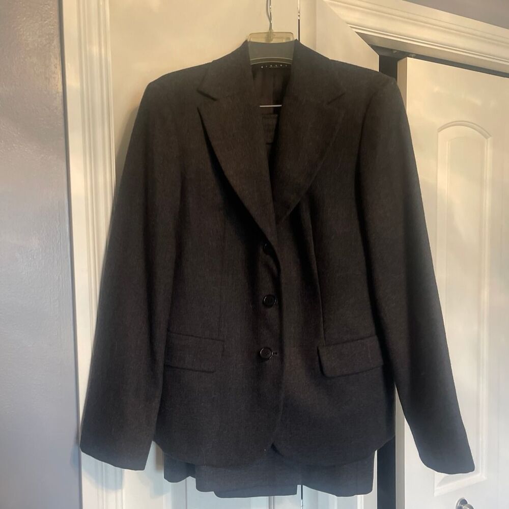 Vintage 90s Sisley (Benneton) 3-button Italian wool suit, Grey, Sz 46 (10-12)